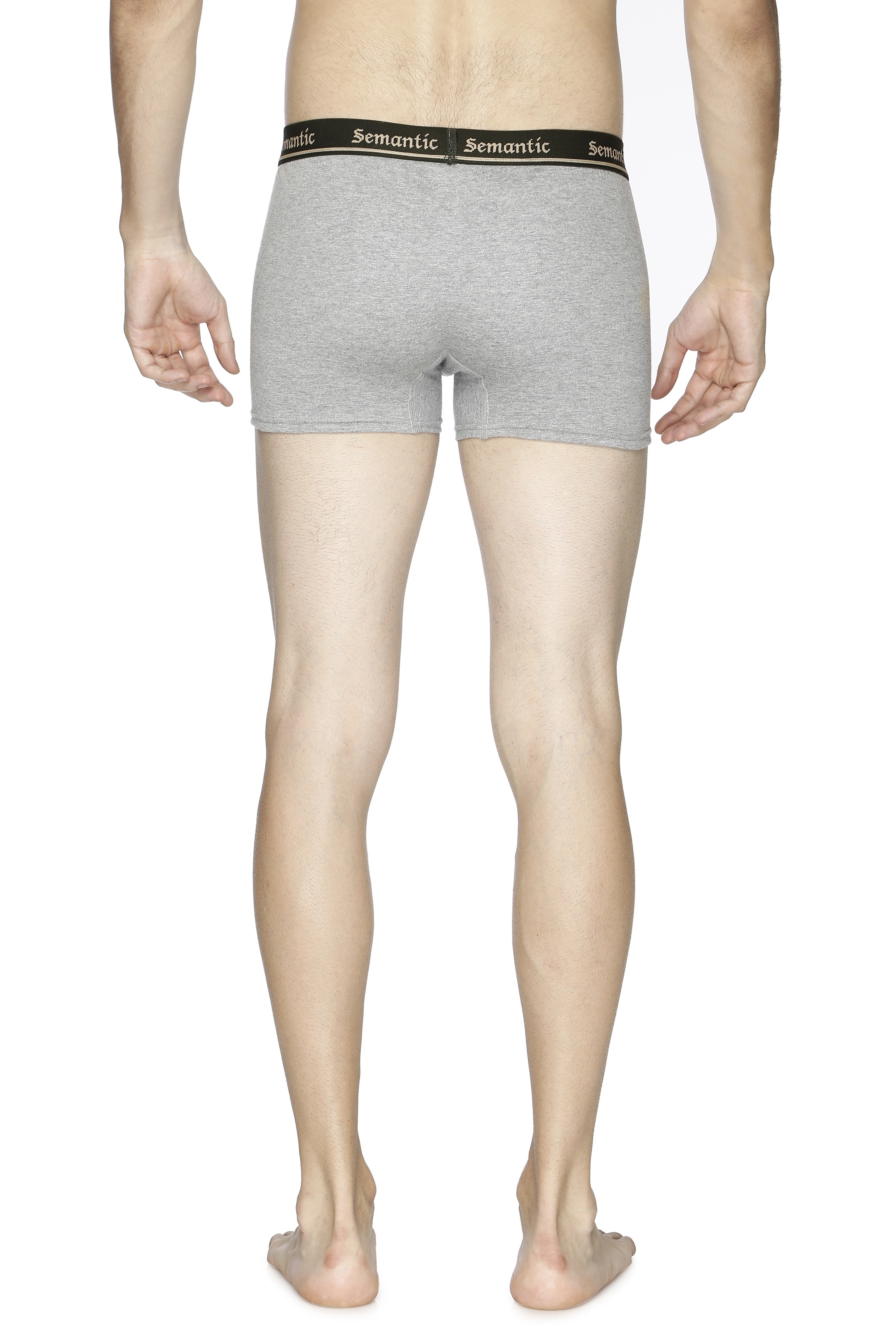 Semantic Cotton Grey Melange Trunks - Solid - Age Group: 18 Above