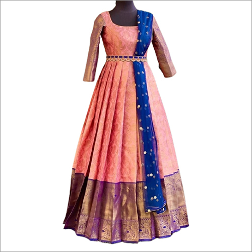 Multicolor Ladies Floor Length Gown