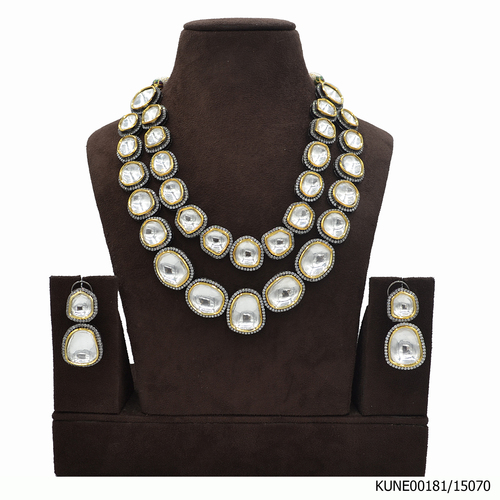 Kundan Long Necklace Set 2 Layered