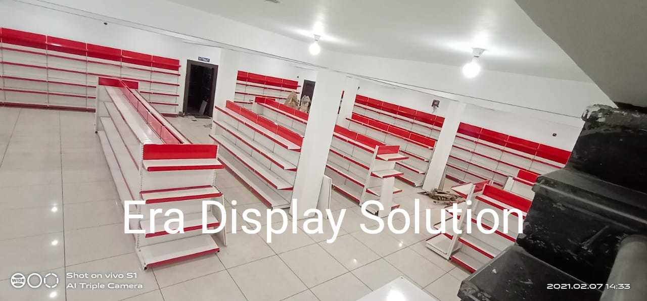 Premium Wall Gondola Rack - Steel Frame Design, Adjustable Shelves For Versatile Product Display