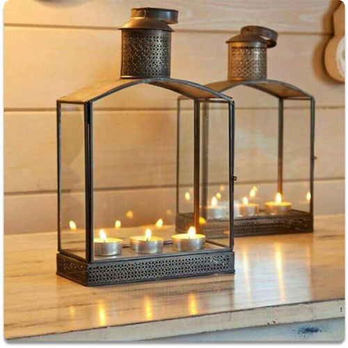 एल्युमिनियम ग्लास हैंगिंग लैंटर्न