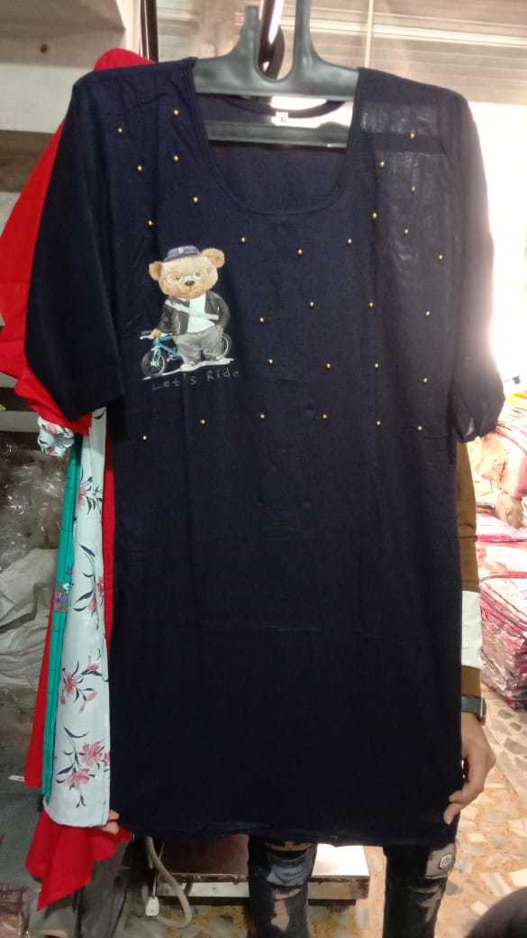 Ladies Kurti - Rayon With Moti Work, Casual Printed Design, Customized Size For All Seasons, Washable Ethnic Wear Collection