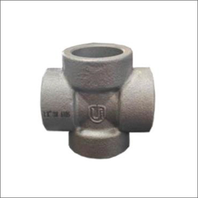 Socket Weld Cross Tee - Mild Steel, 0.5" to 4" Size | Grey Color, Galvanized Surface Treatment, Socket Joint Connection