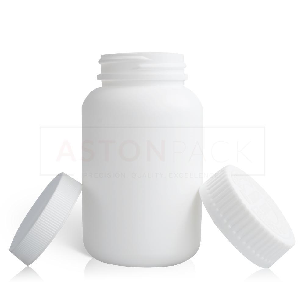 White Hdpe Round Tablet Bottle - 200ml, Eco-friendly And Nontoxic With Wider Mouth For Easy Filling, Polished White Smooth Dustproof Surface
