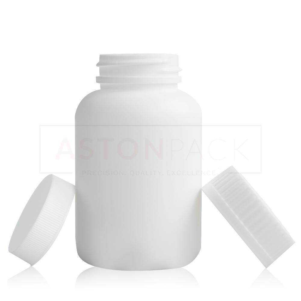 White Hdpe Round Tablet Bottle - 150ml | Eco-friendly, Nontoxic, Wide Mouth Design, Compatible With Automatic Filling Machines