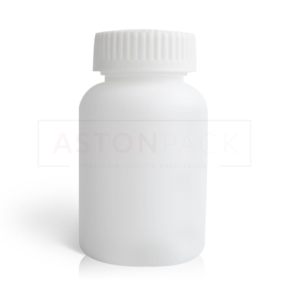 White Hdpe Round Tablet Bottle - 150ml | Eco-friendly, Nontoxic, Wide Mouth Design, Compatible With Automatic Filling Machines