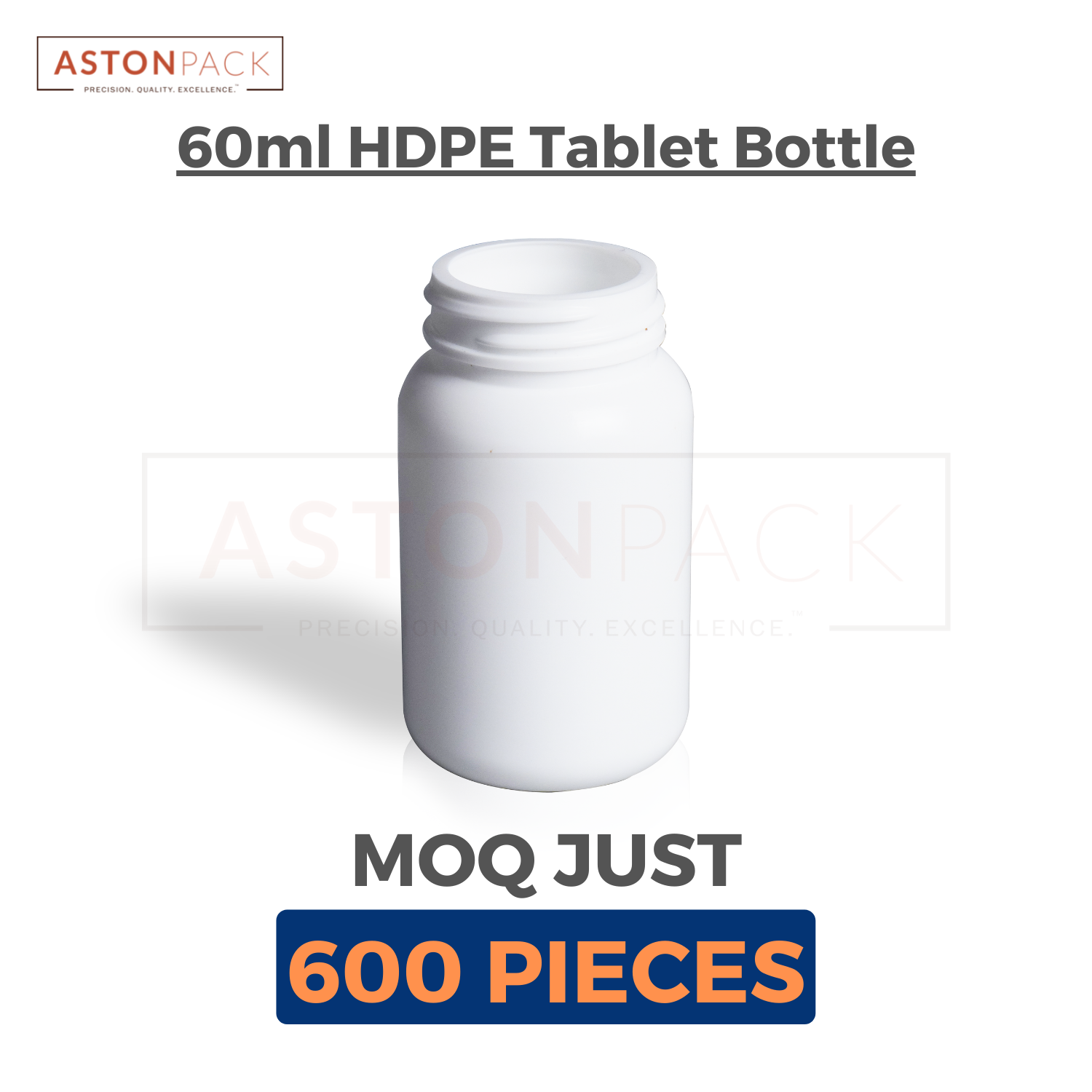 White Hdpe Round Capsule Bottle (Pharma Grade) Capacity: 60ml