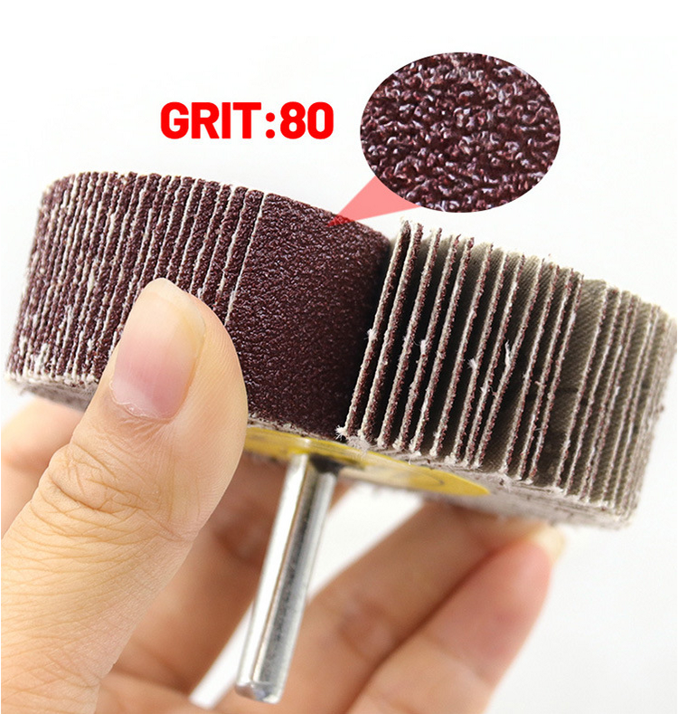 Aluminum Oxide Flap Wheel - 2 Inch Diameter 80 Grit | Deburring Sanding Finishing 10000 Rpm