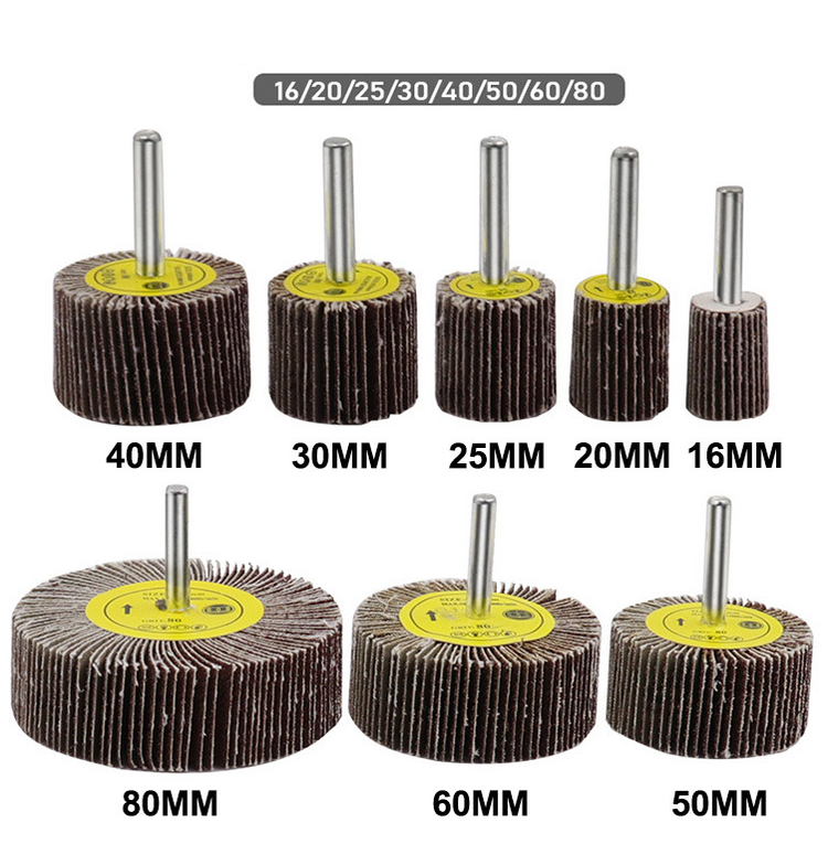 Aluminum Oxide Flap Wheel - 2 Inch Diameter 80 Grit | Deburring Sanding Finishing 10000 Rpm