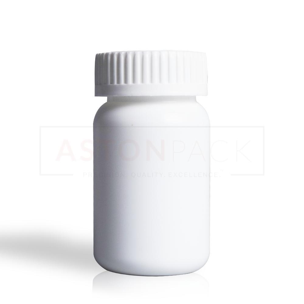 White Plastic Ayurvedic Tablet & Capsule Packaging Bottles - 60 Ml