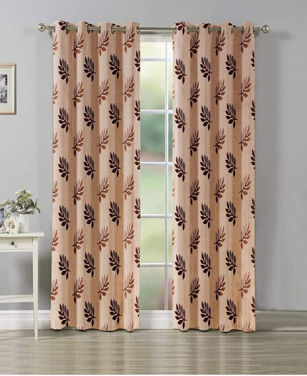 Covaxin Curtain - 100% Polyester, 48 Inch Width, Gsm 160-165 , Knitted Texture With Vibrant Green, Blue, Merun, Brown, Wine, Grey Print