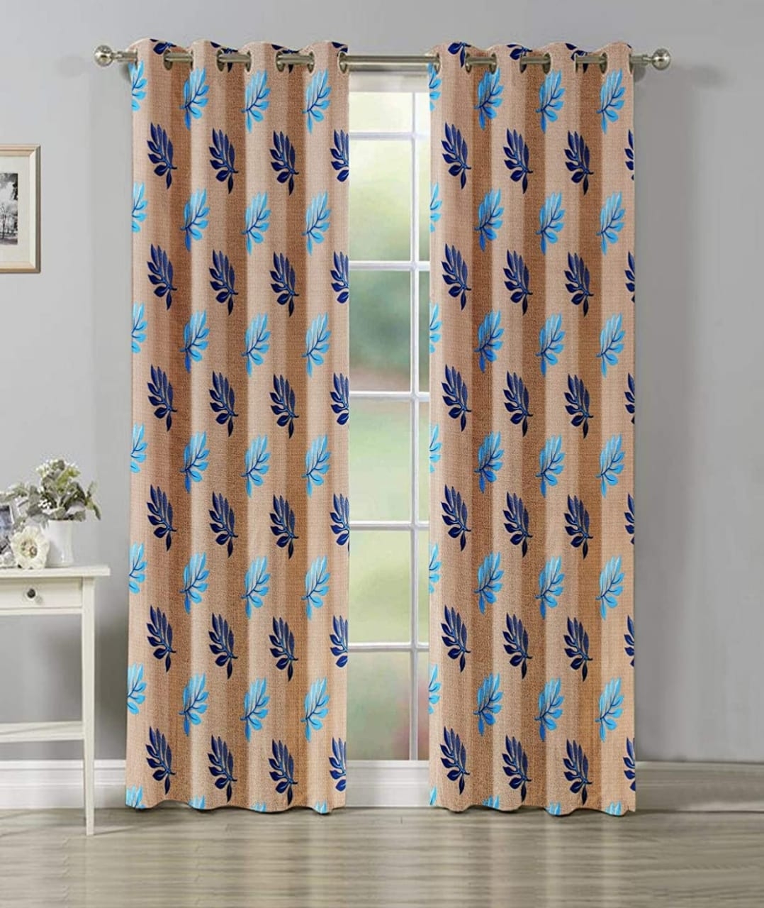 Covaxin Curtain - 100% Polyester, 48 Inch Width, Gsm 160-165 , Knitted Texture With Vibrant Green, Blue, Merun, Brown, Wine, Grey Print
