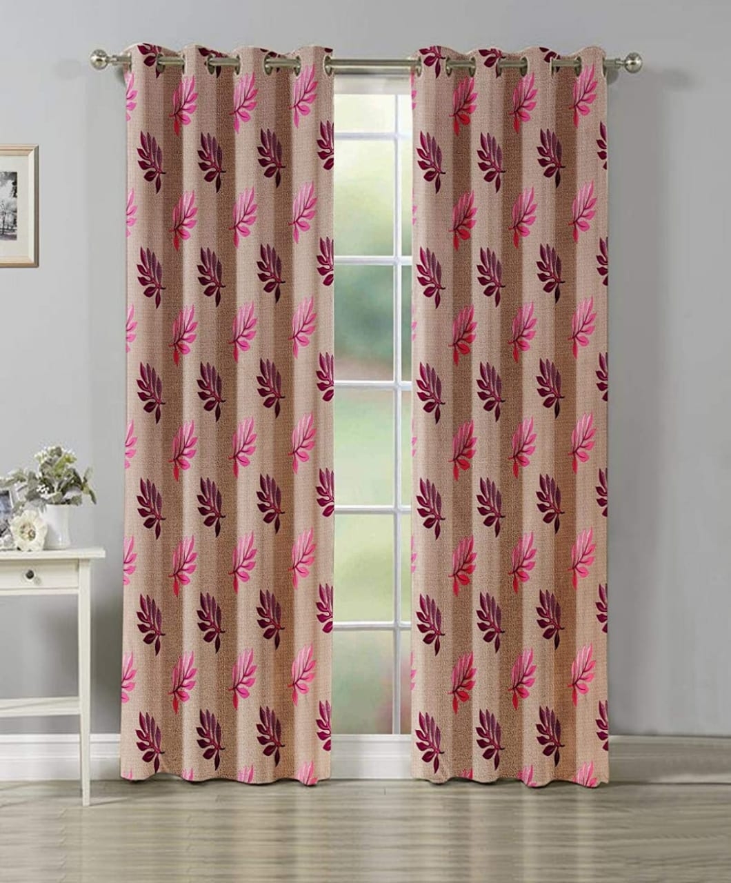 Covaxin Curtain - 100% Polyester, 48 Inch Width, Gsm 160-165 , Knitted Texture With Vibrant Green, Blue, Merun, Brown, Wine, Grey Print