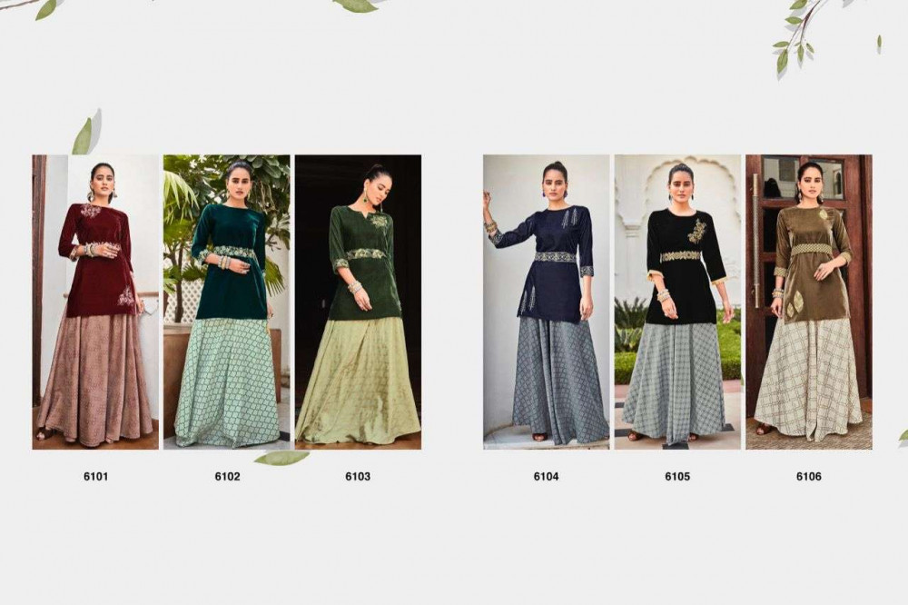 Nitara Spakles Vol-7 Top With Skirt Pair Western Look Catalog Collection