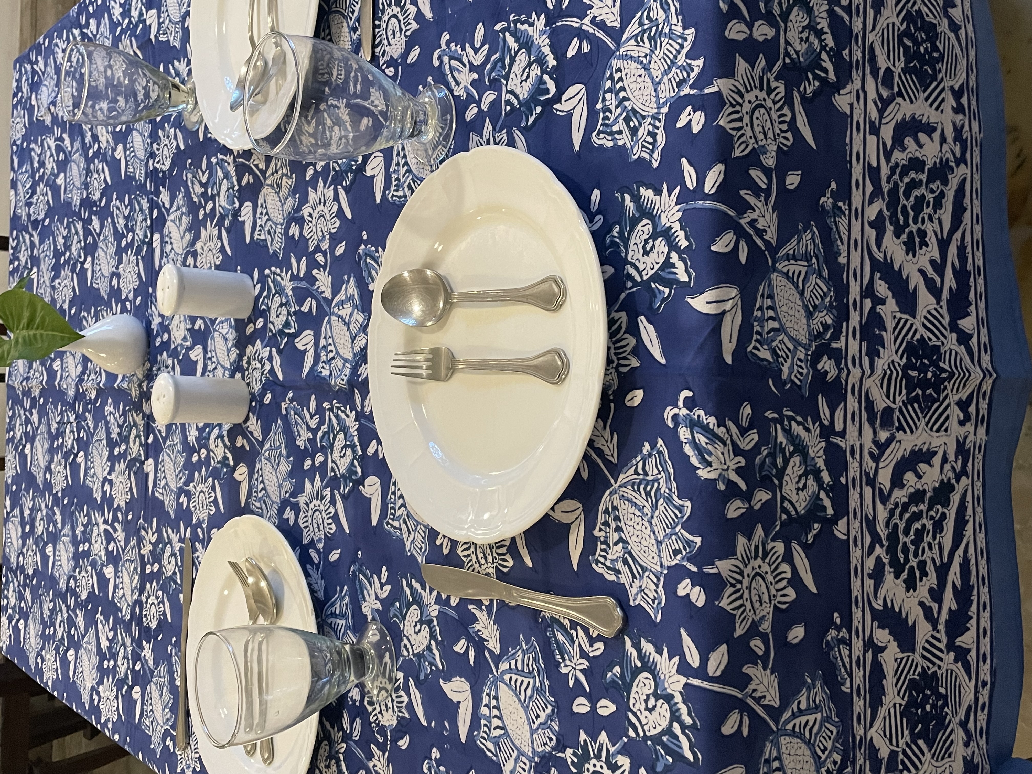 Cotton Table Cover - 55x55 Inches | Waterproof, Handmade, Printed Design, Ideal For Home, Banquet, Outdoor, And Weddings
