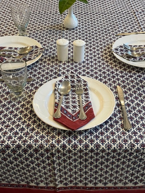 Cotton Hand Block Printed Table Cloth 6 Seater