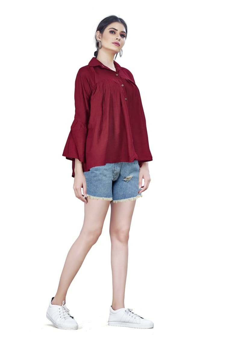 Western Top - Heavy 14kg Rayon Fabric | Full Stitched Readymade, Available In Sizes S, M, L, Xl
