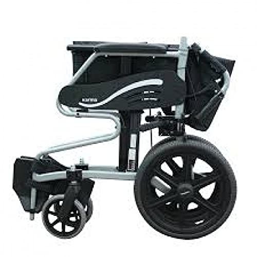 Karma Sm-150.3 Lightweight Wheelchair - Aluminum Alloy, 20 Inch Seat Height, 17 Inch Internal Width, 8 Inch Front Wheels, 14 Inch Rear Wheels | Ergonomic Design, Secure Non-slip Footplate, Integrated Easy-clean Seating System, Energy-saving Tipping Lever, Foldable Backrest