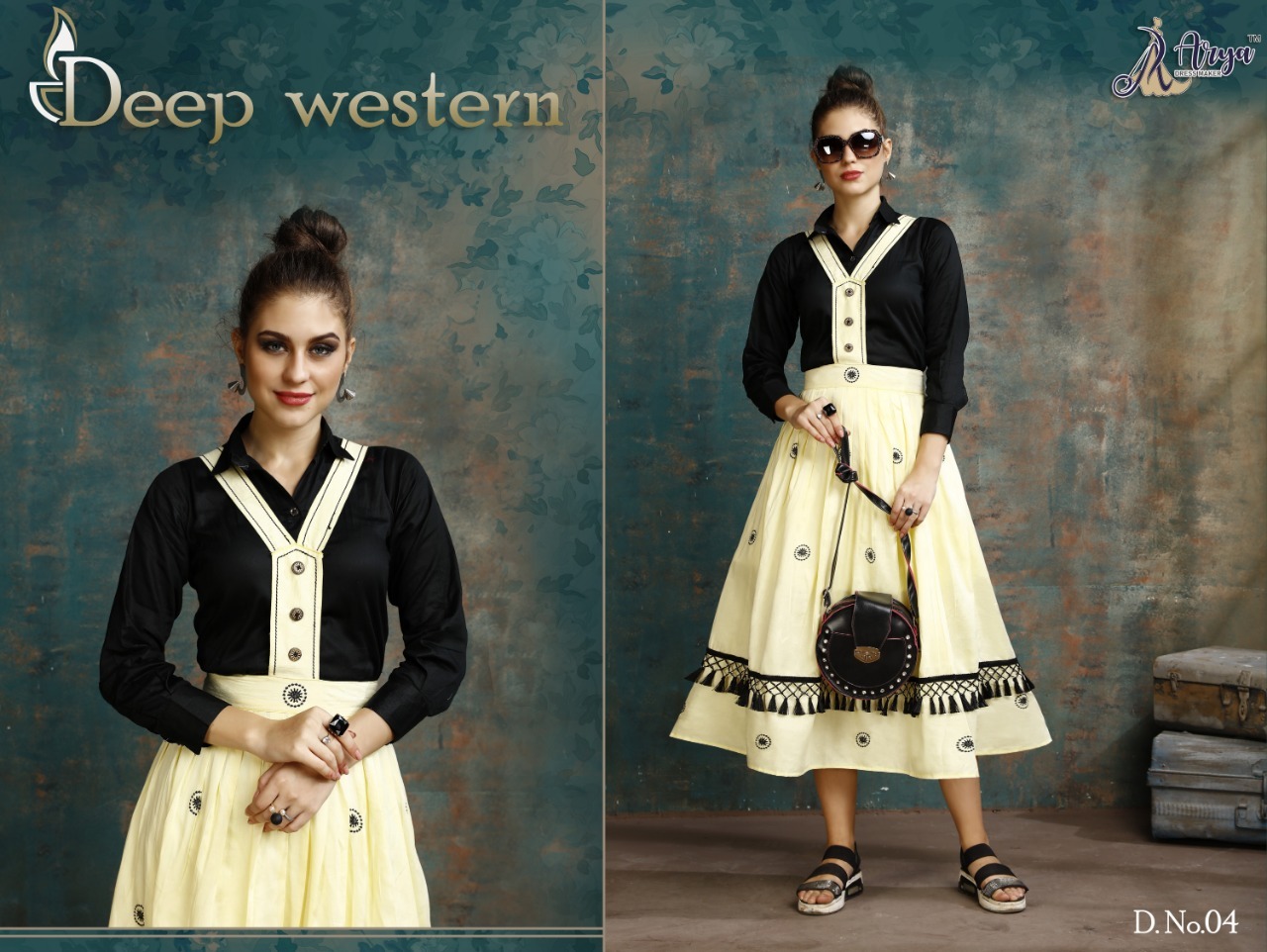 Designer Western 2-piece - Rayon Cotton Jam Work, Sizes M To Xxl, Short Sleeves | Breathable, Washable, Customized Logo, All Season