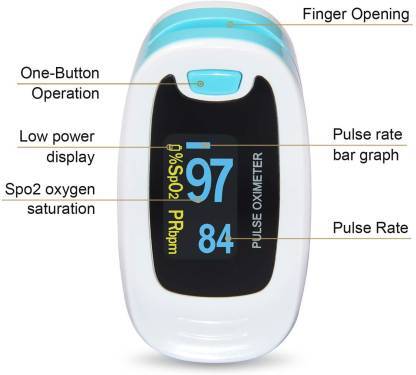 Contec Cms50n Oled Fingertip Pulse Oximeter By Omron Color Code: White Blue