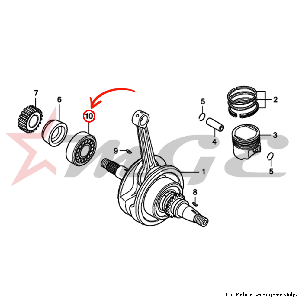 Bearing, Roller - 30x58x17 | For Honda Cbf125, Oem Part #91001-ksp-913, Durable Material