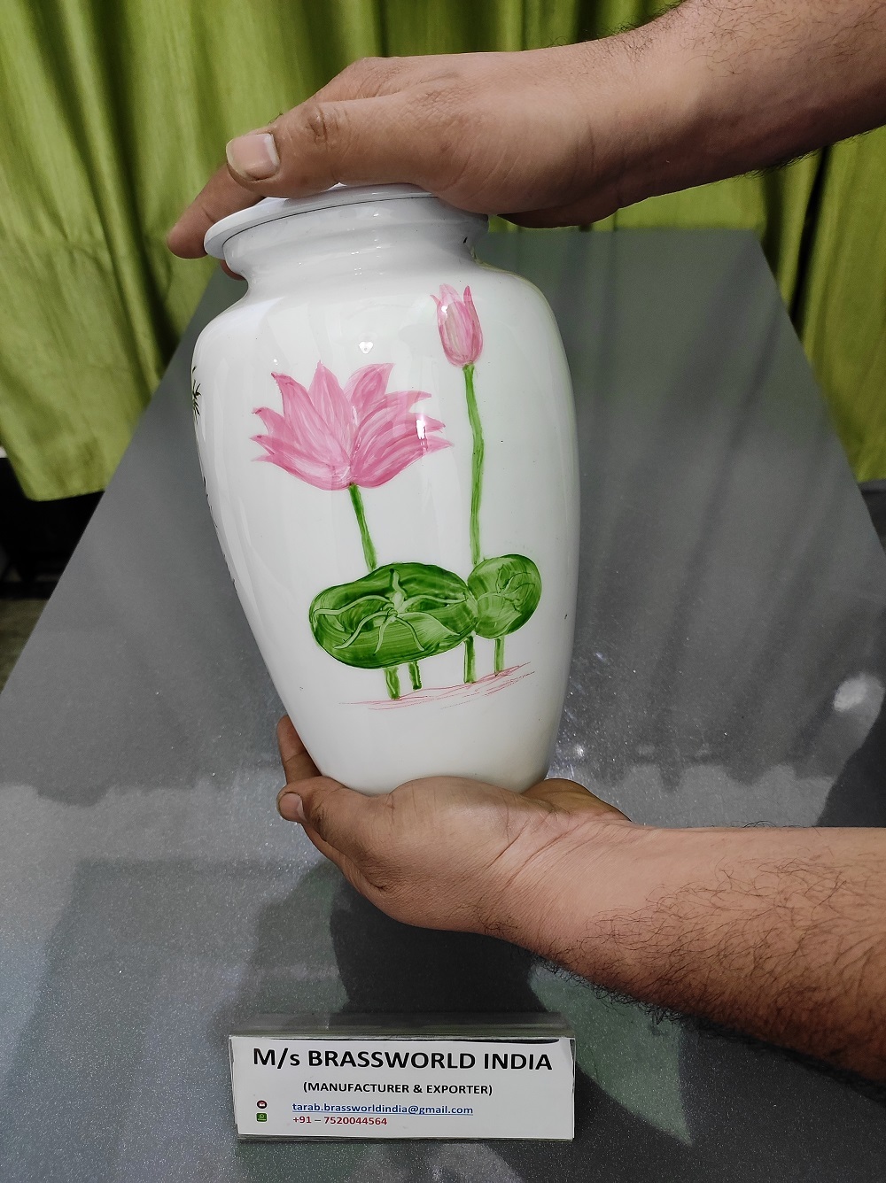 Aluminum Large Burial Hand Painted Urn Funeral Supplies
