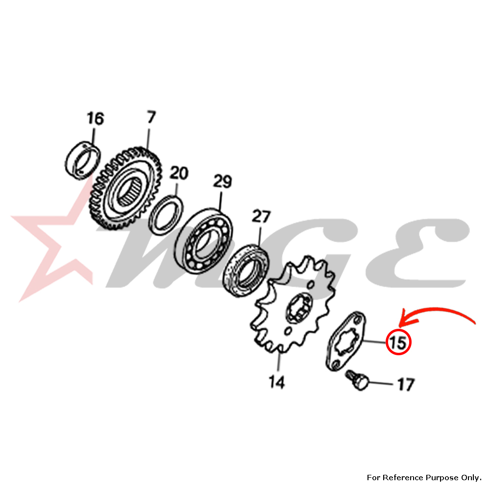 As Per Photo Plate A2, Fixing For Honda Cbf125 - Reference Part Number - #23811-kr3-600