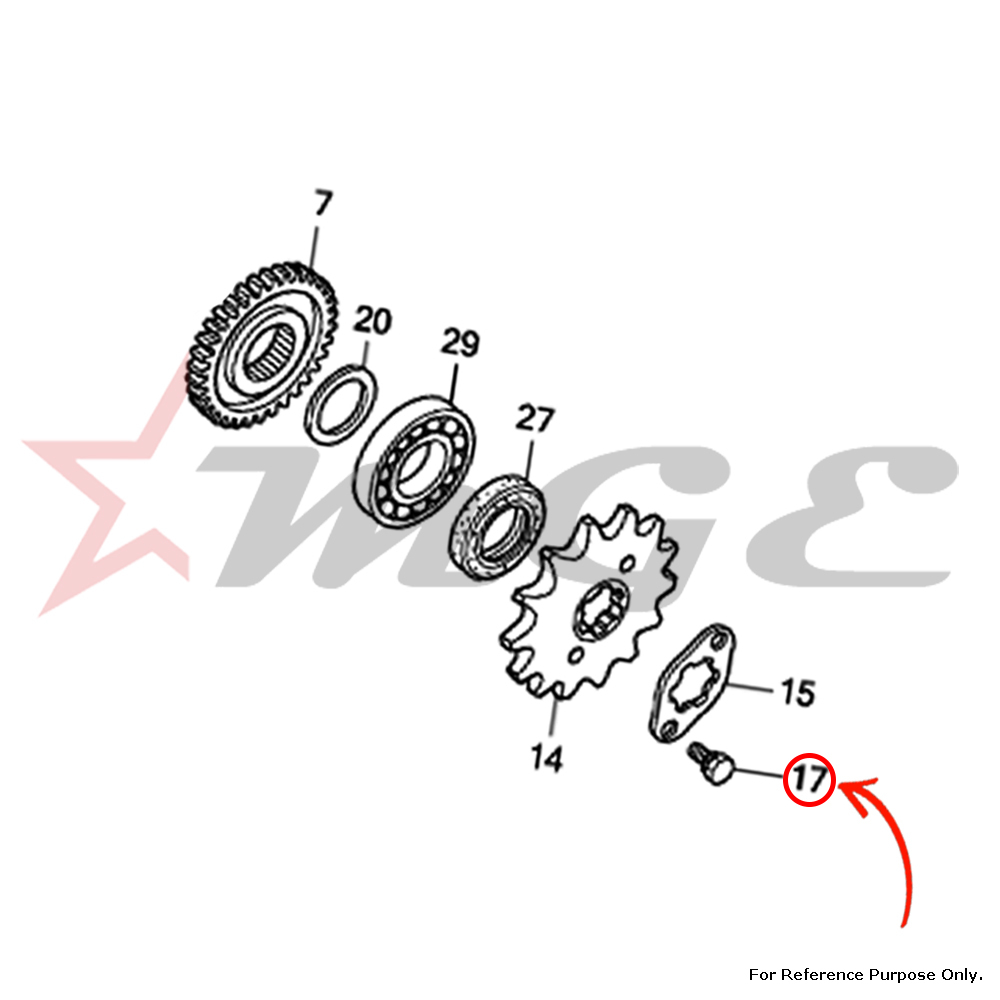 As Per Photo Bolt, Drive Sprocket Fixing For Honda Cbf125 - Reference Part Number - #90084-krm-840