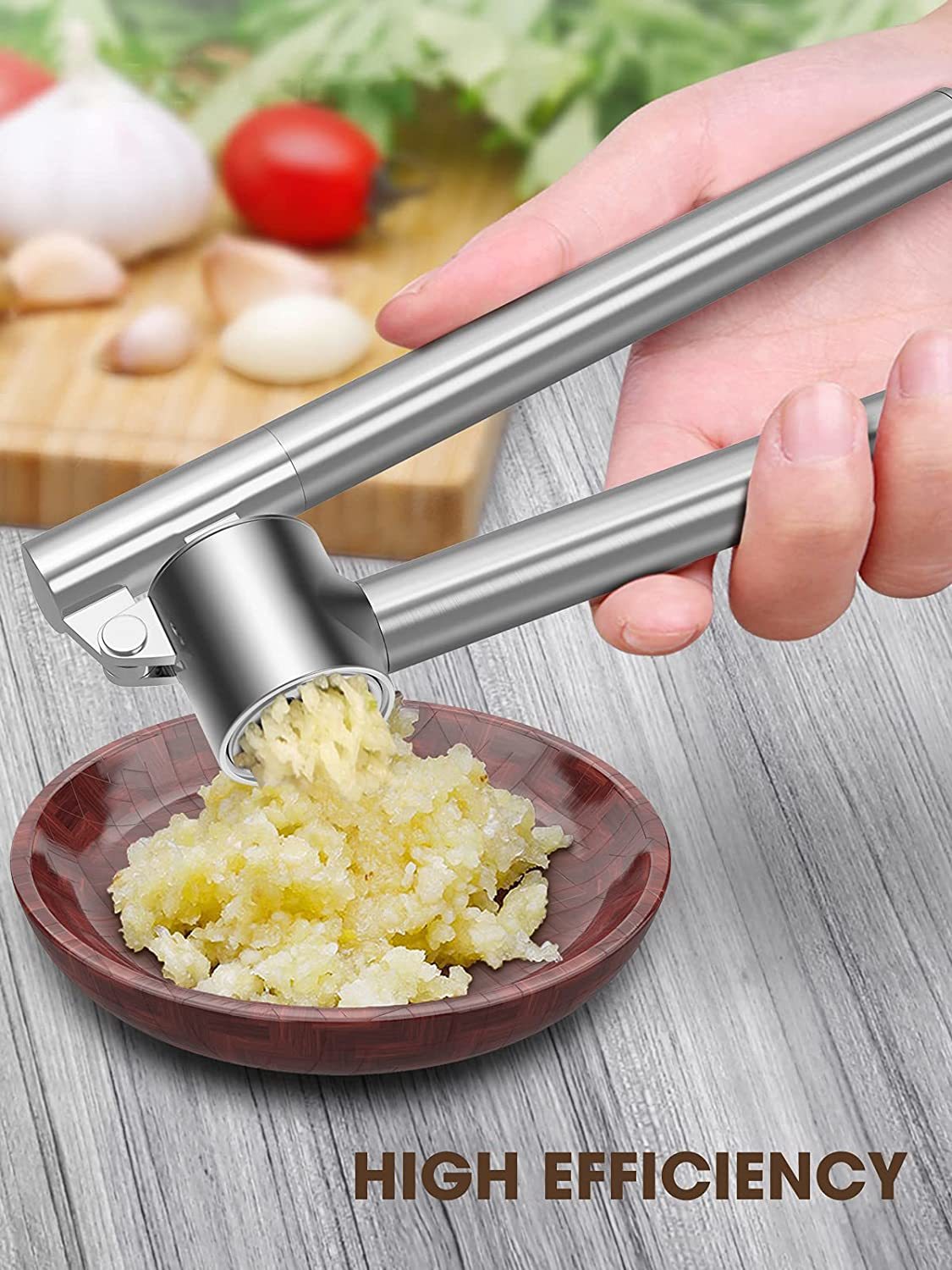 Metal Ss Garlic And Ginger Press With Ss Groove