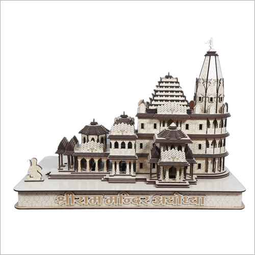 3D Ram Mandir - Silver Finish, Various Sizes Available | Intricate Religious Design, Ideal for Pooja Ghar