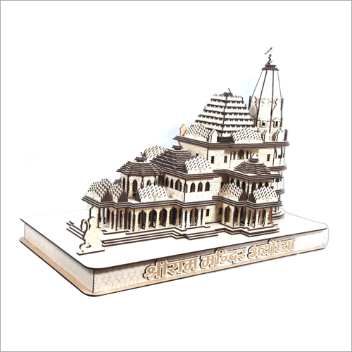 3d Ram Mandir - Silver Finish, Various Sizes Available | Intricate Religious Design, Ideal For Pooja Ghar
