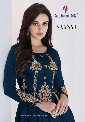 Arihant Nx Saanvi Soft Silk Floor Length Long Kurtis Catalog