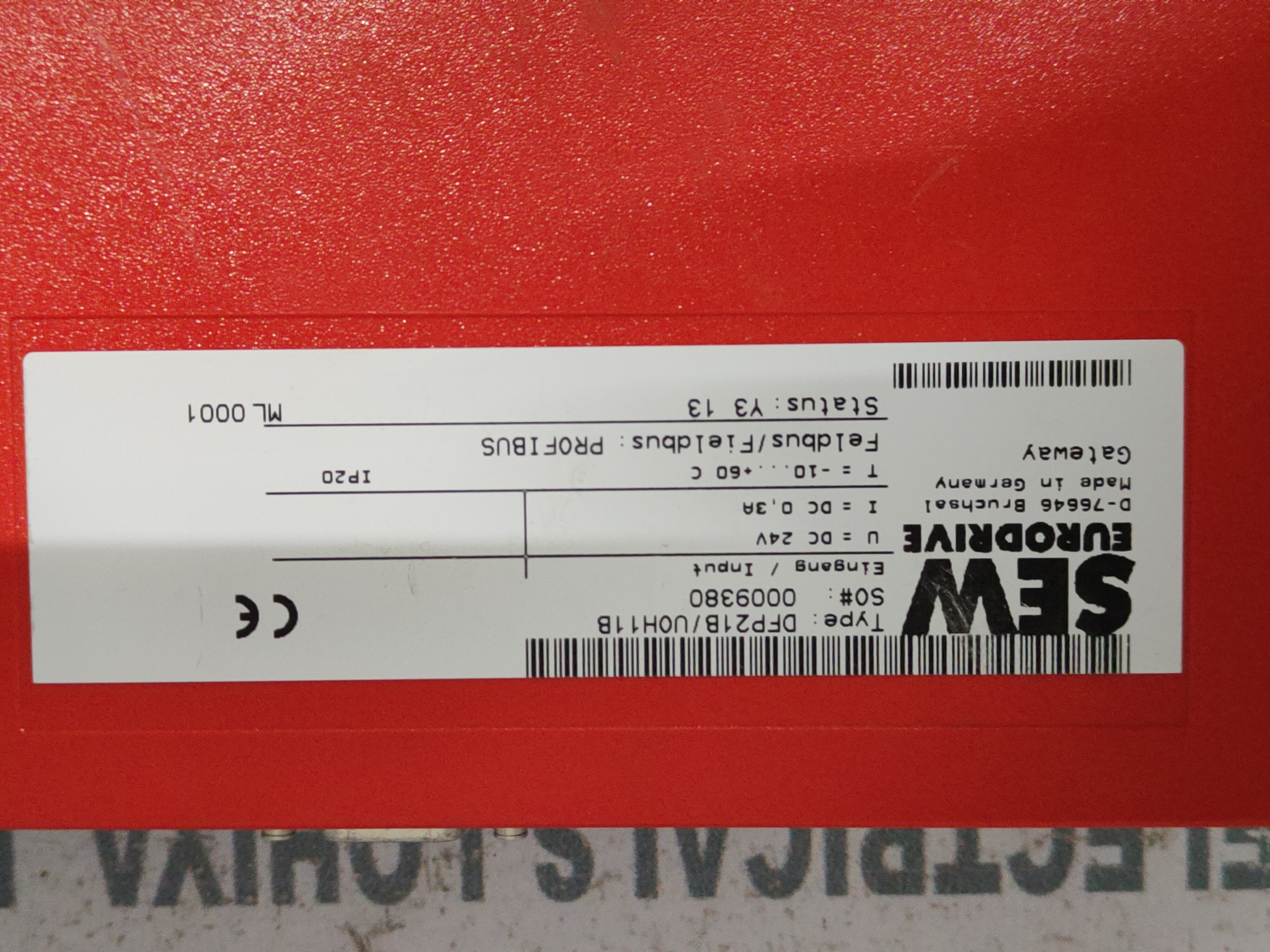 Sew Eurodrive Df21b/u0h11b Input Module