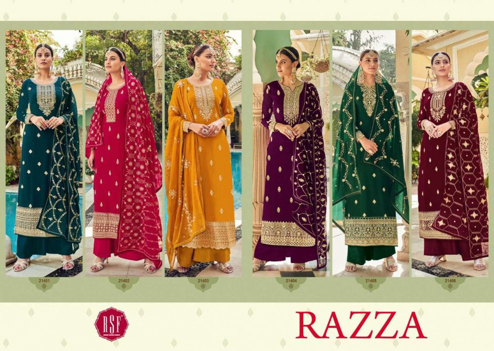 Rsf Razza Faux Georgette With Full Work Fancy Salwar Kameez Catalog