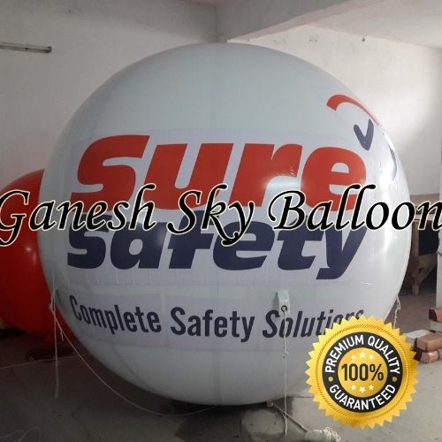 Sure Safety Advertising Sky Balloon - Pvc Material, 10ft Round Shape | Customizable, Eco-friendly, Safe, Helium Or Hydrogen Filled, Versatile Design