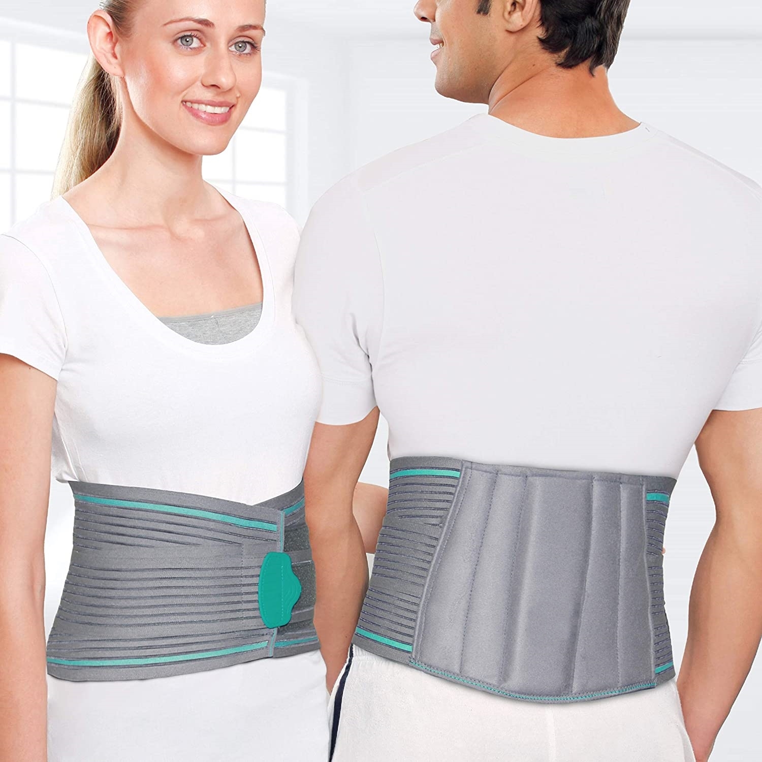 Lumbo Sacral Support Belt - Elastic Webbing, Sizes M/l/xl, Grey - Comfortable Immobilization, Double Pull Mechanism, Highly Ventilated Design
