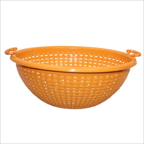 20 Inch Unbreakable Round Plastic Basket - Plastic Material, 20 Inch Size, Available in Green, Yellow, Pink, Blue | Rigid Hardness for Durability