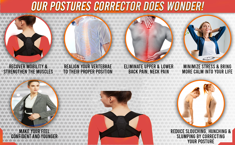 Posture Correction Back Brace - Neoprene, One Size, Black | Effective Support For Back Pain Relief, Ergonomic Design For Improved Confidence