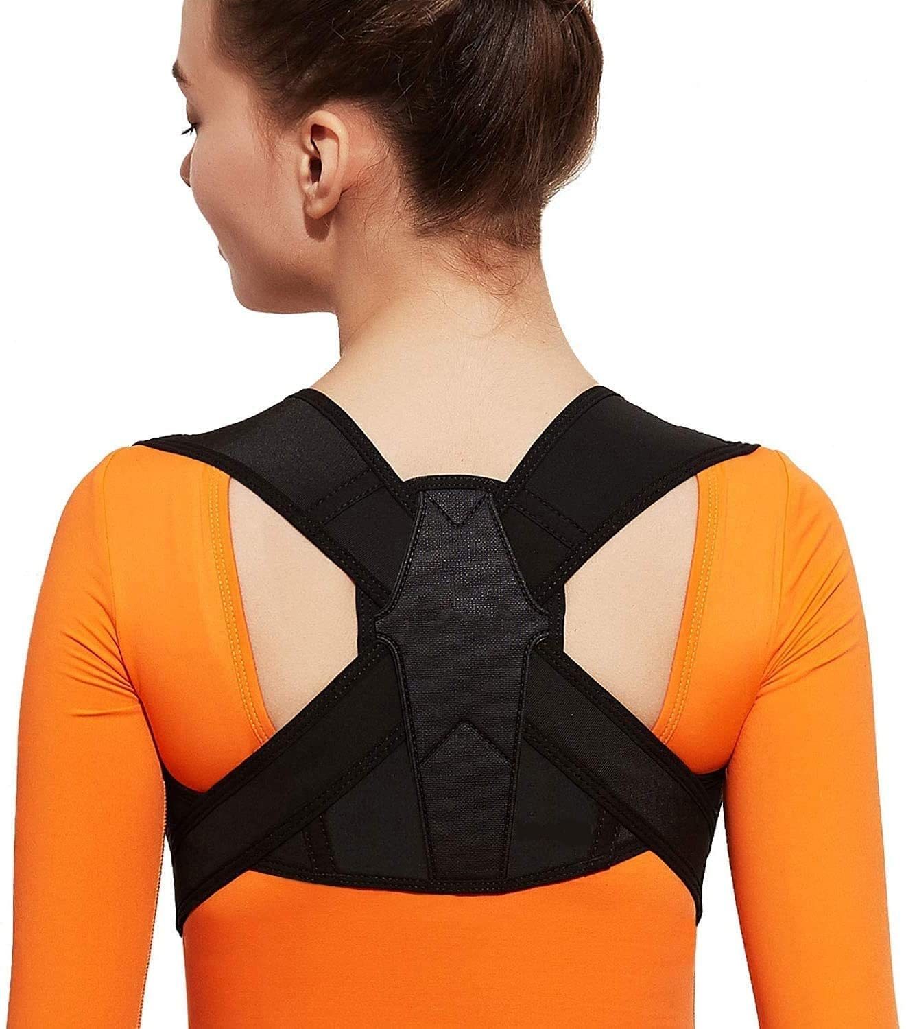 Posture Correction Back Brace - Neoprene, One Size, Black | Effective Support For Back Pain Relief, Ergonomic Design For Improved Confidence