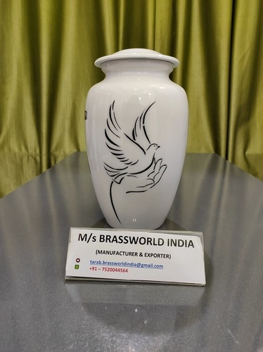 मानव राख अंतिम संस्कार की आपूर्ति के लिए एल्यूमीनियम हाथ चित्रित अंतिम संस्कार कलश