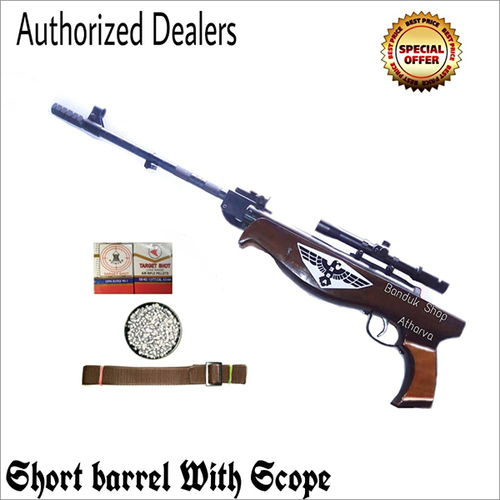 Short Barrel Air Rifle With Scope - Material: Metal