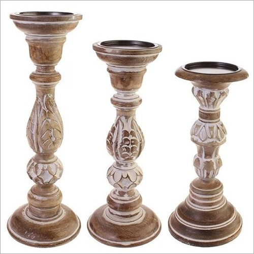 Wood M0006 Wooden Candle Stands