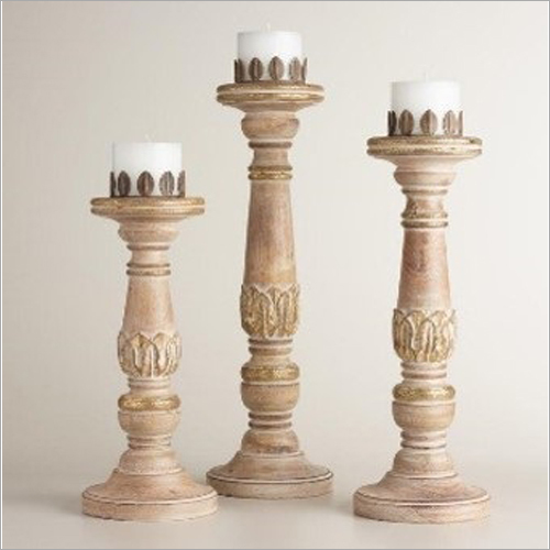 Wood M0006 Wooden Candle Stands