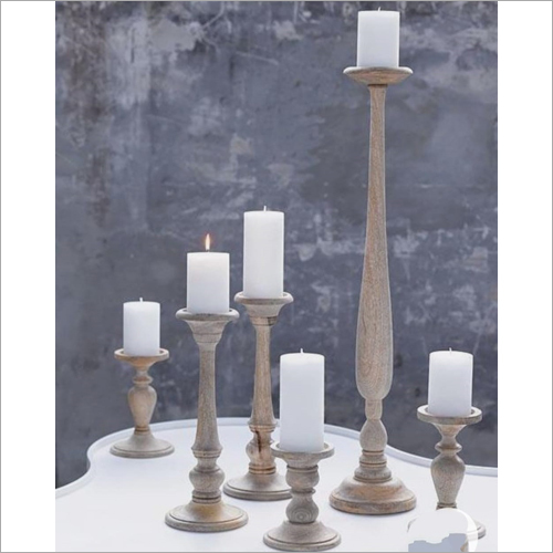 Wood M0006 Wooden Candle Stands