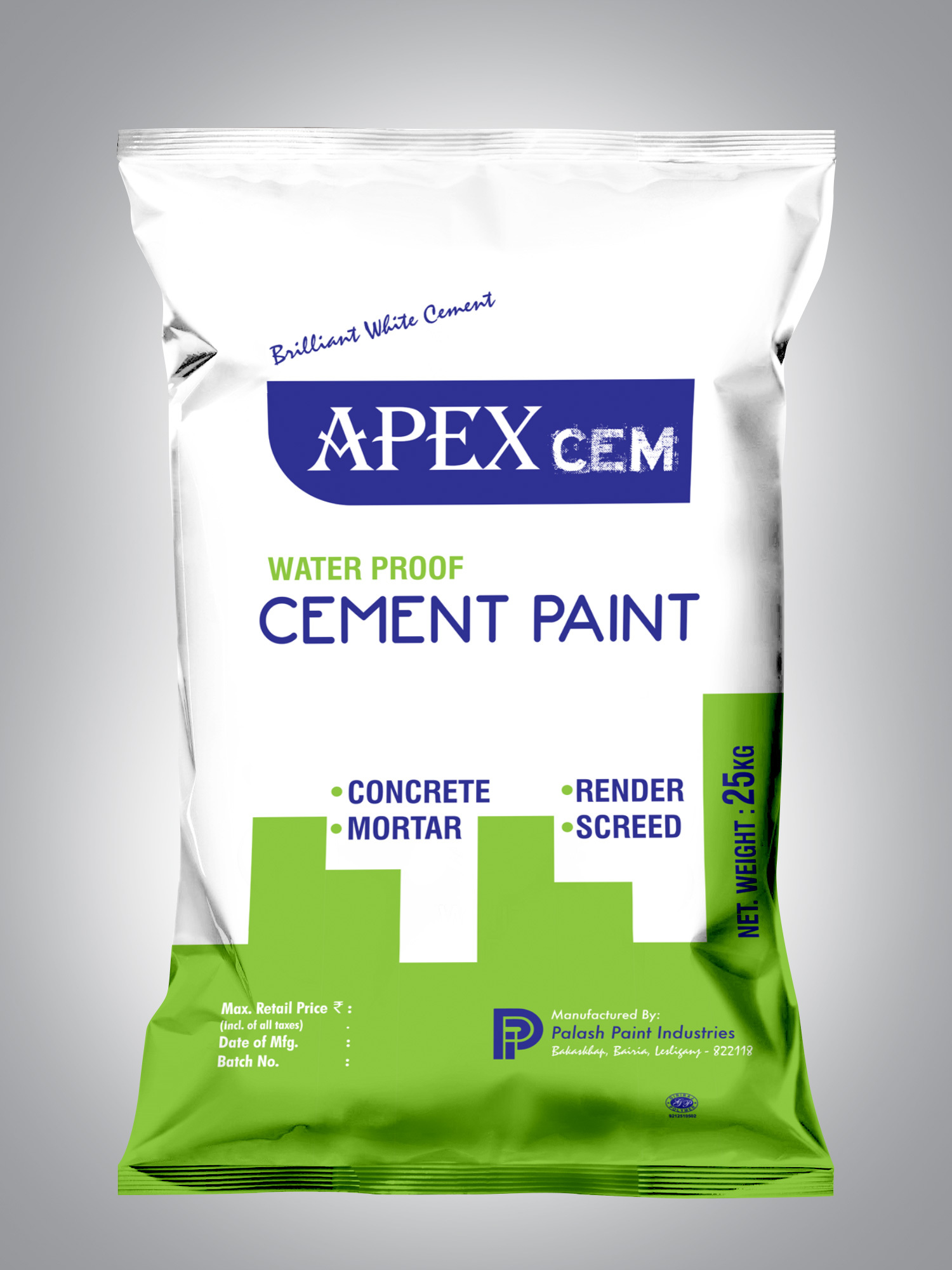 Cement Paints Packaging Printed Pouch - Pet, Customized Size, Soft Hardness, Spout Pouch Style | Cost-effective, Dimensional Accuracy, Easy To Use