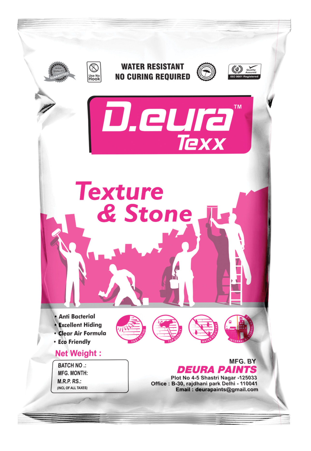 Texture Paint Packaging Printed Pouch - Color: As Per Customer