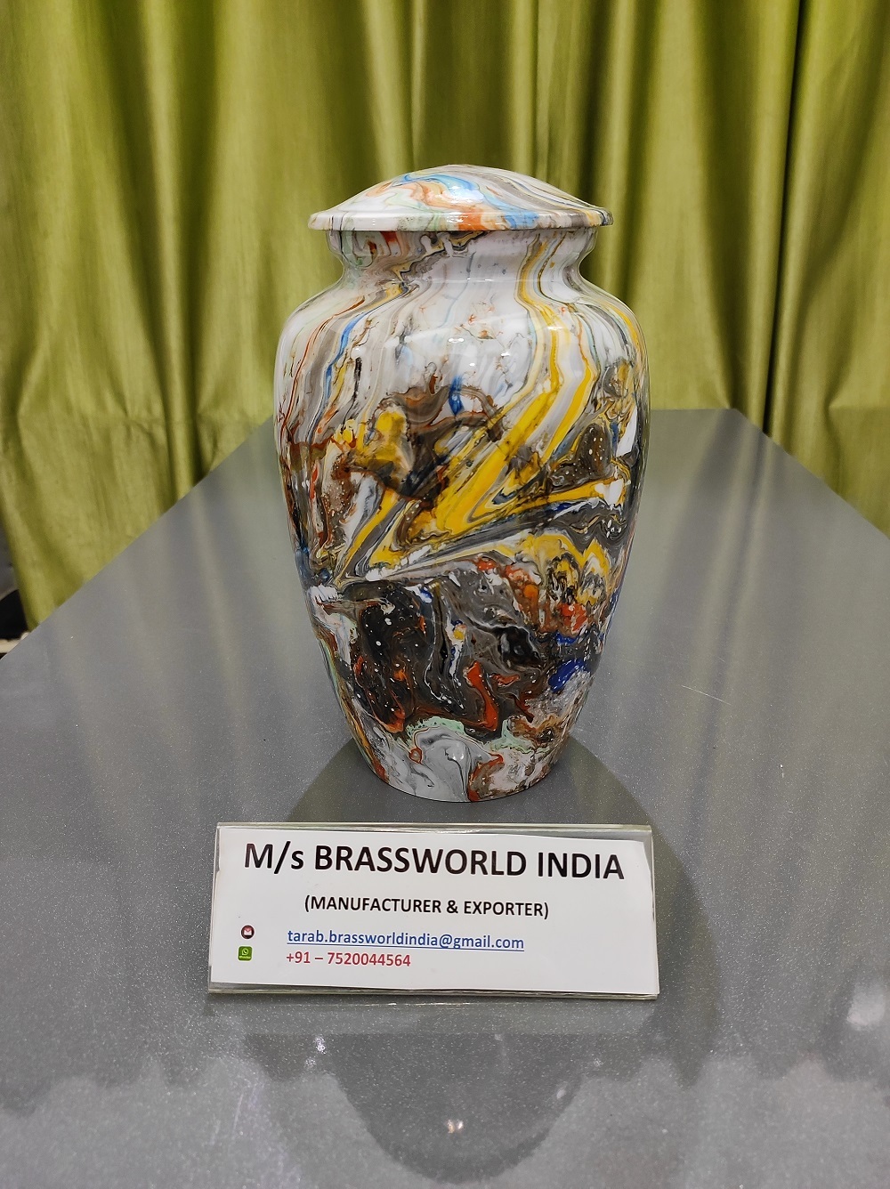 Aluminium Hand Painted Bold And Divine Adult Cremation Urn Funeral Supplies