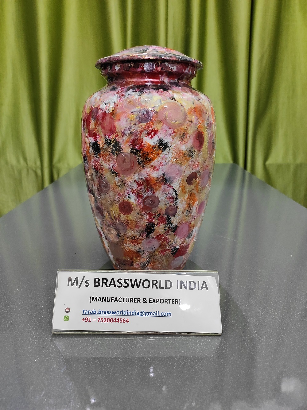 Aluminium Hand Painted Bold And Divine Adult Cremation Urn Funeral Supplies