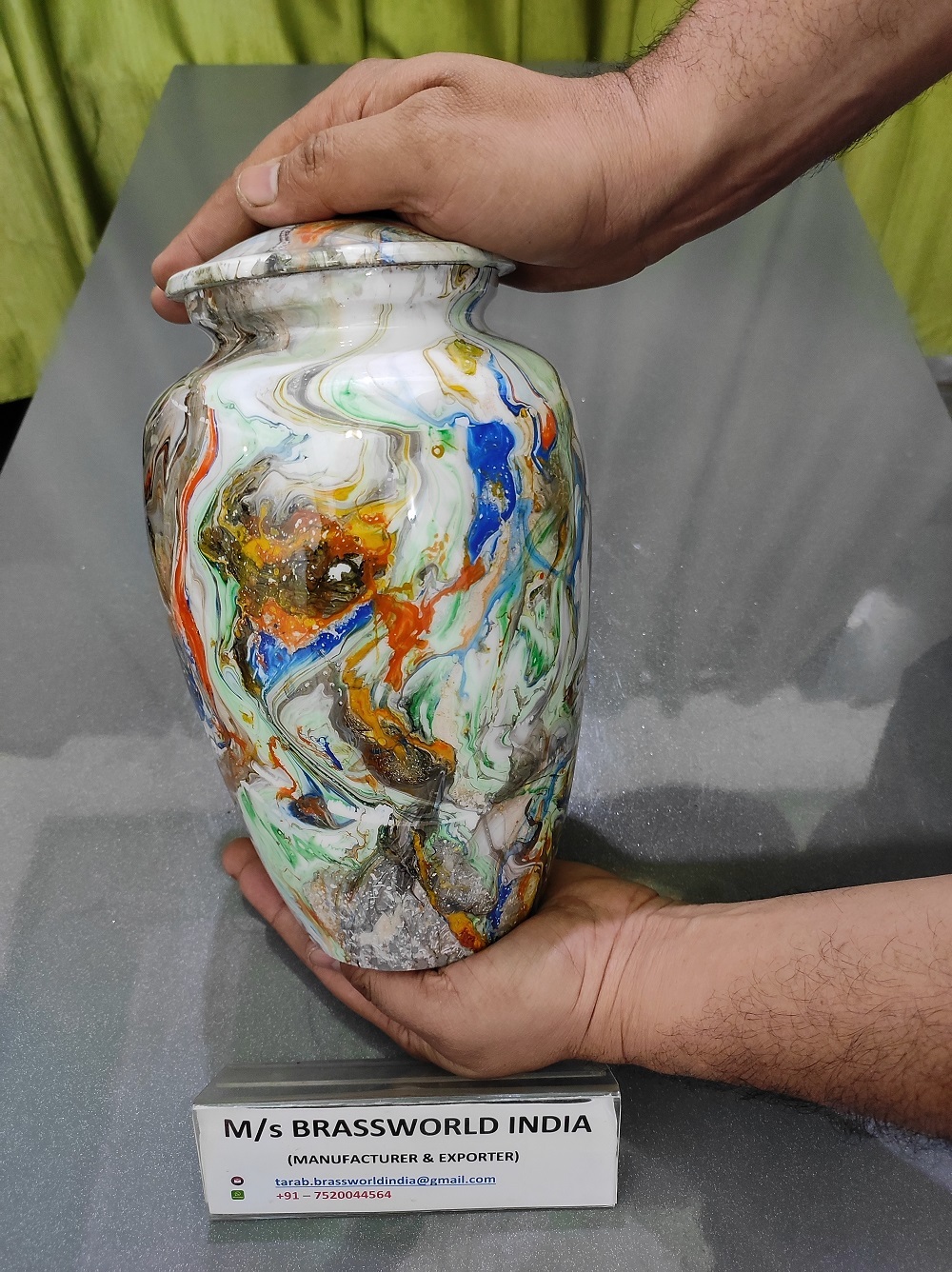 Aluminium Hand Painted Bold And Divine Adult Cremation Urn Funeral Supplies