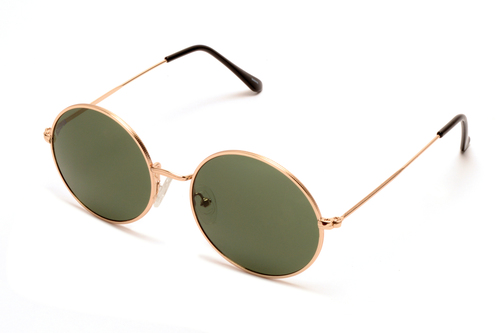 Roadies Rd-206-c1 Oval Sunglasses - Olive Green Lenses, Golden Frame | Polarized UV400 Protection, 1 Year Warranty